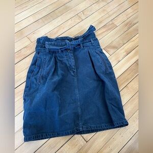 Essentiel Antwerp Zan denim paperbag waist belted mini skirt
